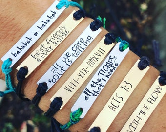 2 Hand stamped personalized friendship, custom hand stamped bracelet- Listing is for 2 bracelets