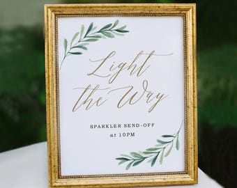 Light the Way Sign, Sparkler Send Off Sign, Wedding Signs, Let Love Shine Sign, Let Love Sparkle | Edit in Word and Pages
