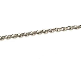 Silver plated chain, bulk, chain by the feet, soldered link, cable chain, jewelry supplies, spool, 2.3x1.8mm oval link, 1 ft