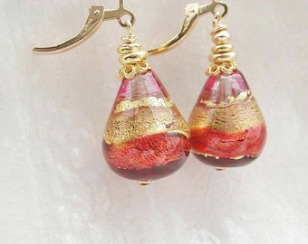 Murano Glass Teardrop Earrings