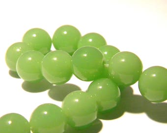 6 jade beads 10 mm - round bead - gem stone - seagreen - F161 - translucent