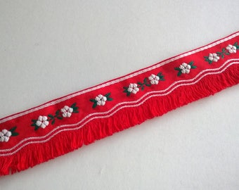 Red Fringe Ribbon Choker