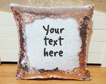 Personalised magic rose gold cushion custom text reveal pillow message cover only surprise wording gift mother's day present hidden message