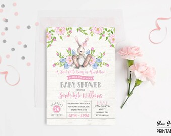 bunny baby shower invitations