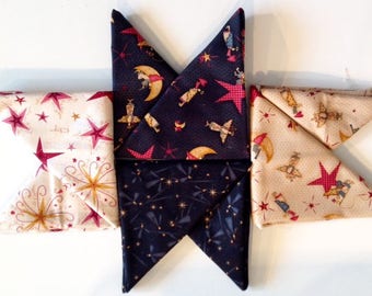 4 x Christmas Patchwork Fabric Fat Quarters