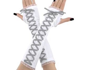bridal gloves bridesmaid gloves long mittens Gray gloves fingerless mittens formal gloves womens gloves bride wedding white gloves Gray 1585