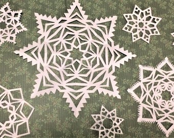 Handmade Paper Snowflakes (12-pack, combo)