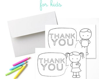 Kids thank you card | Etsy