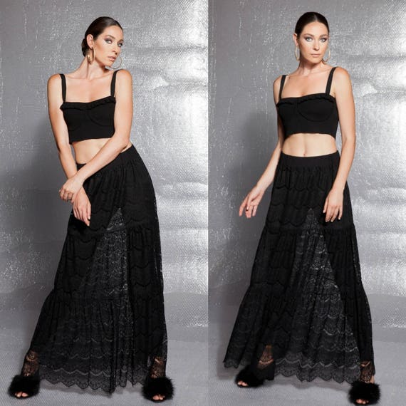 lace top with maxi skirt