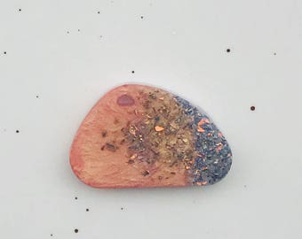 Resin Necklace Pendant, Glitter, Opal