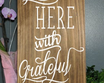Gather here with grateful hearts, hand painted, wood sign, wooden sign, custom plaque, custom wood sign, custom wooden sign, plaque, family