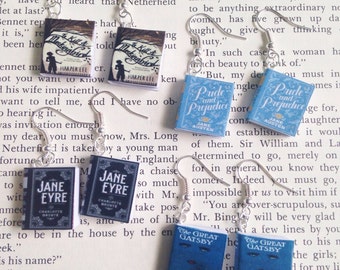 Custom Miniature Book Earrings // Miniature Classic Novels Earrings