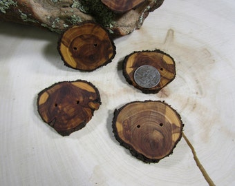 4 big beautiful Juniper Wooden buttons- handmade buttons 2 inch (4009)