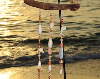 shell, wind chimes with gems