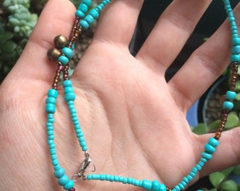 Boho Bells and Seed Bead Necklace