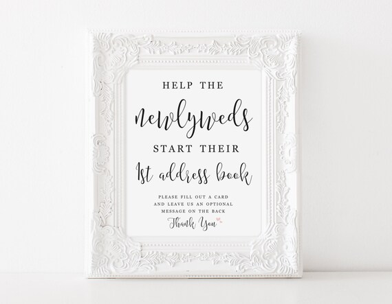 help the newlyweds make an address book printable address