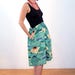 Moira, 80s Folk Art Farm Print Skirt M, Cow Sheep Pig Print, Green Novelty Print Skirt, Rustic Country Village Animal Print Skirt, Medium