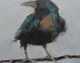 CROW RAVEN Black BIRD Colette W. Davis Art Giclee print