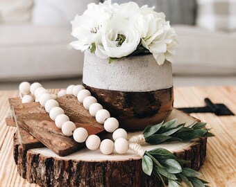 Wooden Bead Garland, Wood Bead Garland, Garland,Wood Beads,Bead Garland,tassel garland,spring decor,wood decor, farmhouse decor,rustic decor