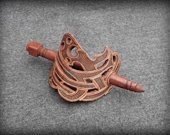 Hairpins Leather barrette, leather decoration, leather goods, artistic carving, leather hairpin
