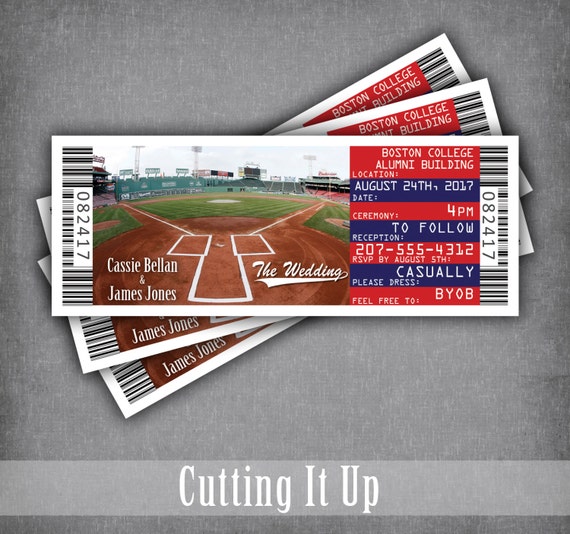 boston red sox invitation tickets chicago cubs baseball