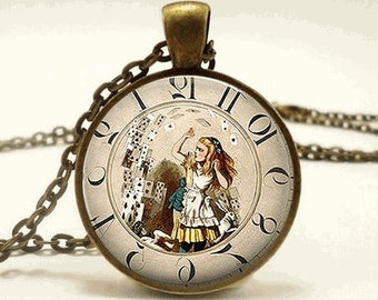 Alice In Wonderland Glass Cabochon Necklace