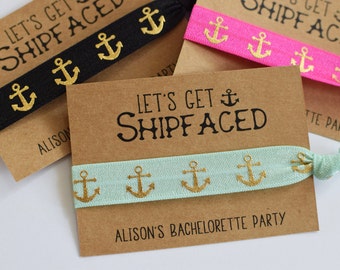 Bachelorette Party Favors//Let's Get Ship Faced//Nautical Bachelorette PartyElastic Hair Tie//Creaseless Hair Tie