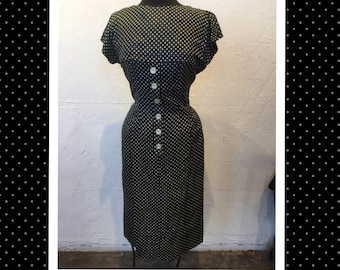 Vintage 1950s polka dot dress