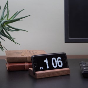 Wood Phone Stand | Tech Gift Under 20 | iPhone Dock | Phone Stand | USA Handmade Walnut | Wood Phone Stand | Tech Gifts