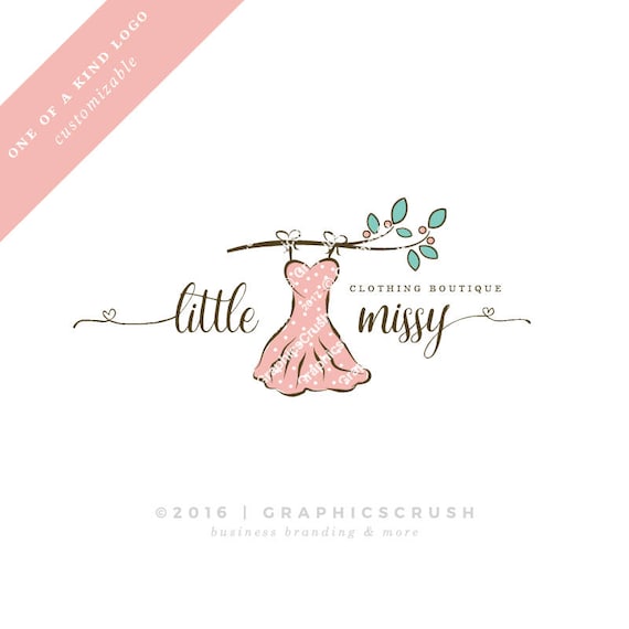 Ooak Baby Clothing Boutique Logo Pink Dress Logo Baby Logo