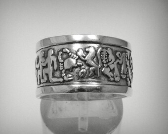 Sterling Silver Ring Solid 925 Zodiac Band pendant