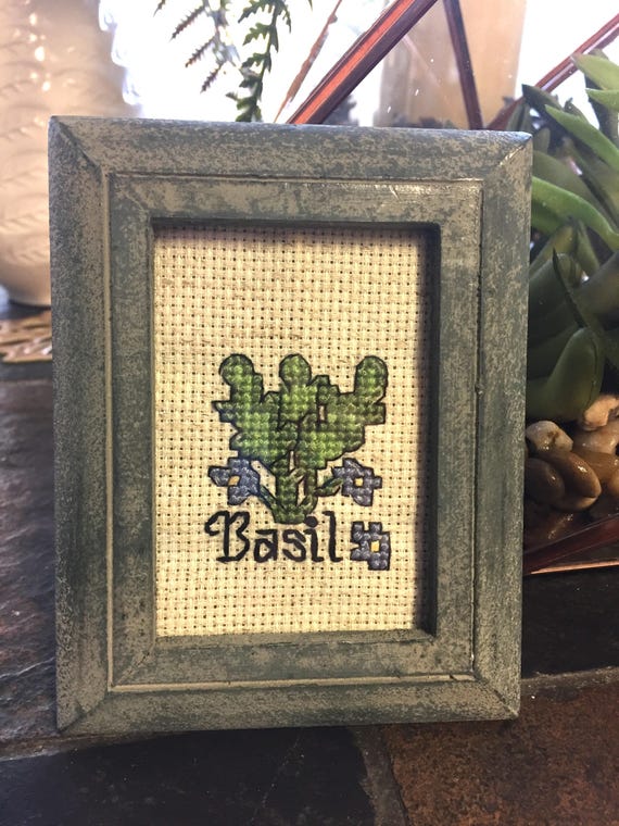 Herb cross stitch Completed cross stitch kitchen decor