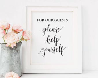 Help yourself sign Printable Bathroom Sign, Mens Ladies Bathroom Sign, Toiletries Basket Sign, Wedding Bathroom Basket, wedding signs