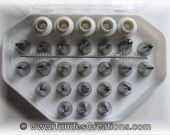 Ateco decorating tip set, nozzle bundle for cookie decorating