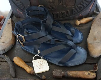 Handmade Leather Sandals Men's Genuine Leather and Vegetable