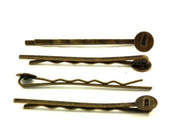 ❤x1 Barrette tray ANTIQUE BRONZE 52mm❤