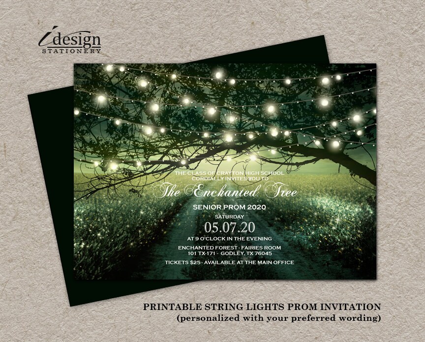 Enchanted Prom Invitation Printable Fairytale Forest Prom