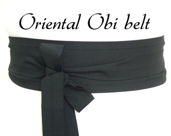 Black Obi kimono belt ... Black obi belt, Japanese belt, Kimono Yukata sash, Asian style