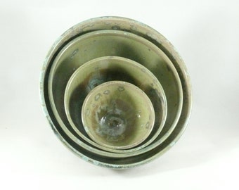 Ceramic Nesting Bowl Set Mixing Bowl Set Mom Gift Kitchen Dinnerware Mixing Bowls 9th Anniversary Gift Stacking Bowls Ceramics and Pottery
