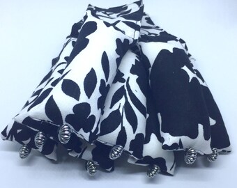 Fabric Hair Rollers, Rag Rollers, Black & White, Fabric Curlers, Hair Accessories, Vintage Hair Curlers, Vintage Hair Rollers, Gift for Her.