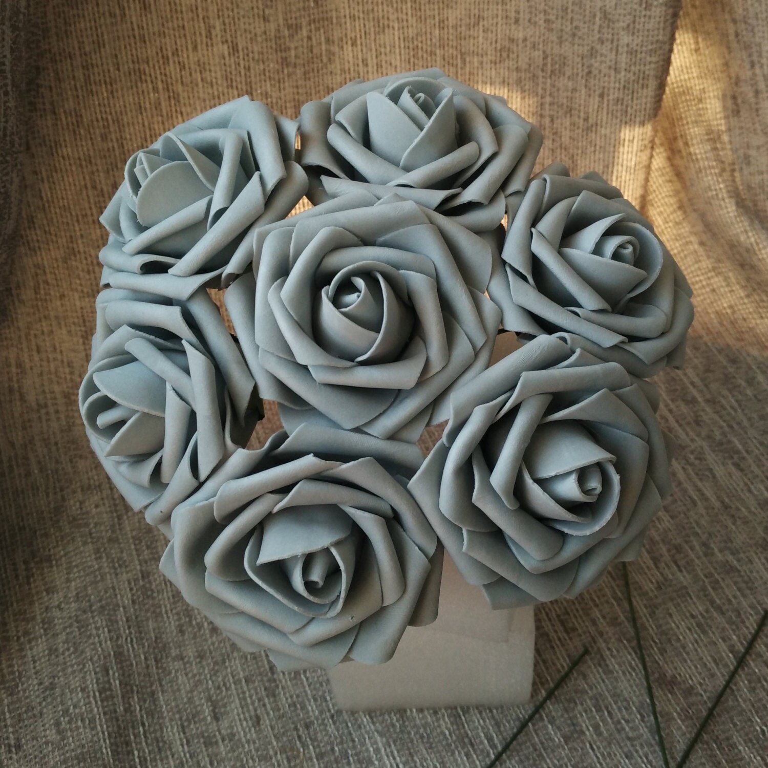 Gray Flowers Fake Rose Wholesale Flowers 100 Silver Artificial