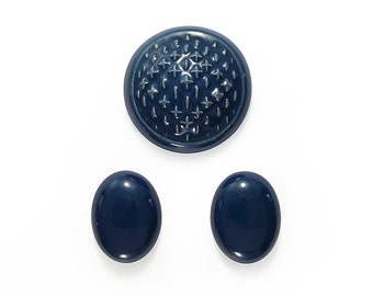 Ceramic Cabochons Set Marine Blue 3 pieces
