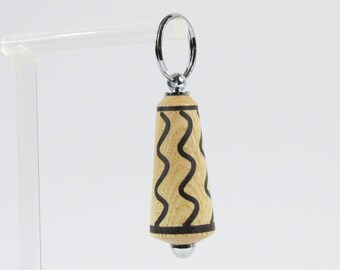 Key chain chrome Lux country wooden