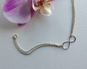 Silver Layering Bracelet / Silver Jewelry Silver / Stackable Bracelet Stacking Bracelet, Dainty Bracelet Delicate Jewelry, Infinity Bracelet
