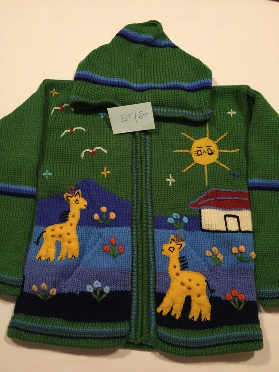 Green Kids Sweater Zip Hoodie Toddler Sweater Kids Clothing