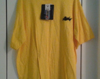 New FUBU jersey vintage yellow t-shirt of 90s hip-hop clothing, 1990s hip hop shirt, og, gangsta rap, XL NWT