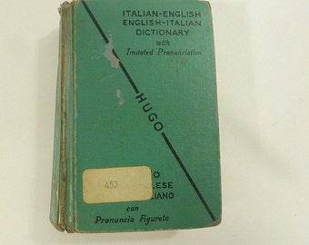 Se Inglese Vintage Italian-English, English Italian Dictionary Pocket Mini Paper Ephemera Italian Words, Vocabulary Molto Bene Grazie