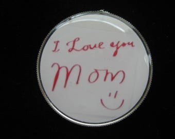 MAGNET fancy "I love you Mom" set in resin