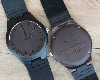 Wood Watch, Wooden Watch, Groomsmen Gift, Engraved Gifts, Mens Watch, Gift for Groom, Anniversary Gift, Personalized Birthday Gifts for Men
