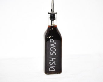 12in Etched Dish Soap Dispenser, Dish Soap Bottle, Hand Soap Dispenser, Vinegar Cruet, Soap Dispenser, Oil Bottle, Soap Bottle, Dispenser
